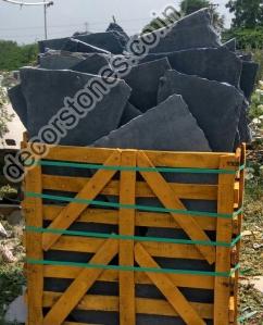 Kadappa Black Limestone Irregular Size Flagstone Slabs