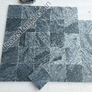 Honed and Brushed Silver Grey Quartzite Slate 100x100 mm Decorative Swimming Pool Floor Tiles