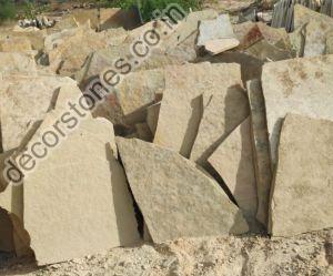 Tandur Yellow Limestone Irregular Size Flagstone Slabs
