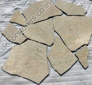 Tandur Yellow Limestone Irregular Size Flagstone Slabs