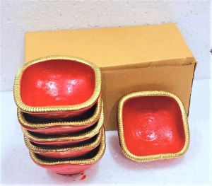 ECD - 14 FOUR FACE COLORED MEDIUM DIYA 12 PCS BOX