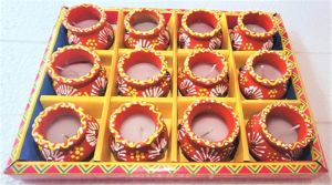 ECD-60 12 PCS HANDCRAFTED BIG MATKI WITH WAX BOX