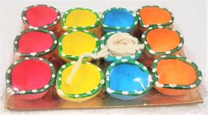 ECD - 9 ONE FACE SMALL COLORED DOTTED DIYA 1