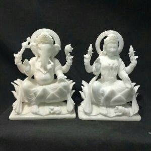 Ganesh Laxmi Marble Statue