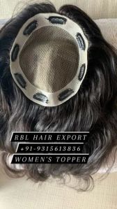 Womens Human Hair Topper Wig