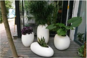 Pebble Shaped FRP Garden Planter Pot