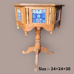 wooden decorative pentagon shape table