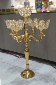 Aluminium Crystal Candle Stand