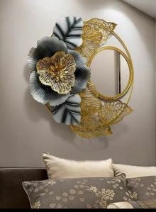 Birch Flower Frame Metal Wall Decorative Mirror