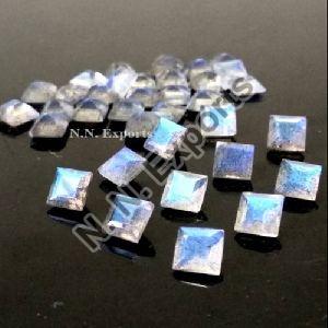 Natural Labradorite Faceted Square Loose Gemstones