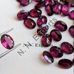 Natural Rhodolite Garnet Faceted Oval Loose Gemstone