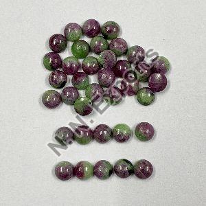 Natural Ruby Zoisite Round Cabochon Loose Gemstone