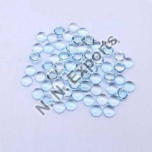 Natural Sky Blue Topaz Round Cabochons Loose Gemstones