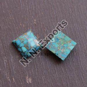 Reconstructed Copper Turquoise Square Cabochons Loose Gemstones