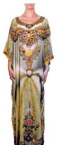 Digital Print Long Embellished Kaftan