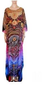 Digital Print Long Embellished Designer Kaftan