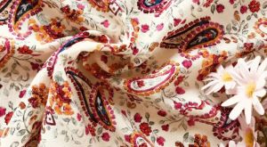 Printed Rayon Slub Fabric