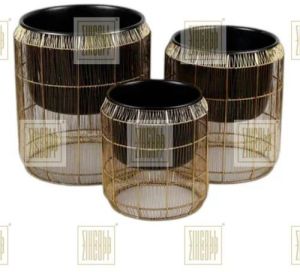 Decorative Planter Set Drum Style