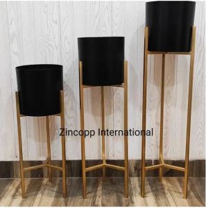 Metal Black Planters With Stand