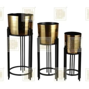 Planter stand Set of 3 metallic plant stands