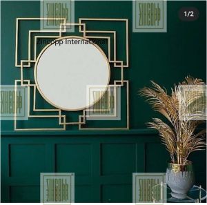 Rounded Gold Decorative Wall Mirror