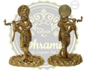 11 Inches Brass Lord Krishna Statue