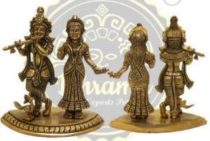 6.5 Inches Brass Radha Krishna Statue