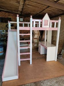 KIDS BUNK BED  WITH SLIDE AND STUDY TABLE IN DUCO PAINT