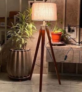 wooden floor lamp