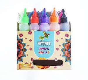 TOTA Rangoli Colour Powder Bottles Kolam Rangoli Powder for Floor Rangoli, Art,Home Decor, Pooja Set