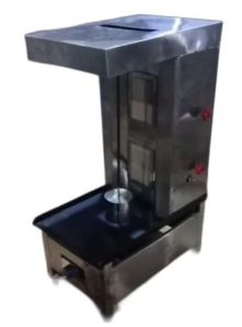 Stainless Steel Table Top Shawarma Machine With 2 Indian Burner