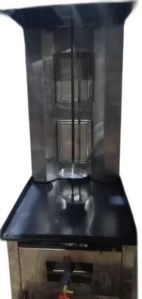 Stainless Steel Table Top Shawarma Machine With 2 Indian Burner