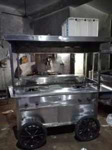 Stainless Steel Chhola Bhatura Food Cart