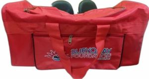 Red Polyester Customized Travel Bag