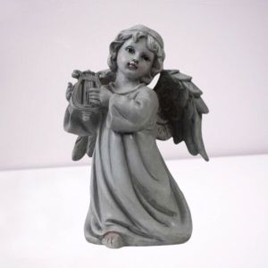 Playing Harp Strung Angel Figurine