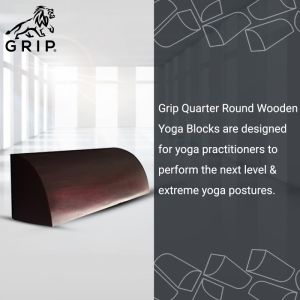 Grip Iyengar Yoga Quarter Round Wooden Block