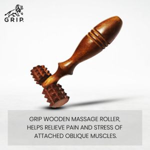 Grip Wooden Acupressure Massage Roller