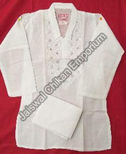 Boys White Kurta and Pyjama Set