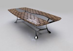 Transparent Hex Black Dining Table