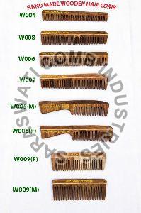 Handmade  Wooden Hair Comb Set