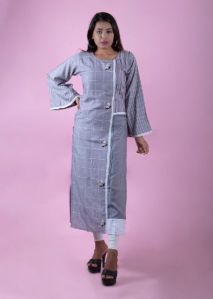 STRAIGHT KURTIS WITH GREY COLOR