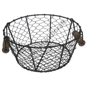 Rectangular Iron Basket with Handle