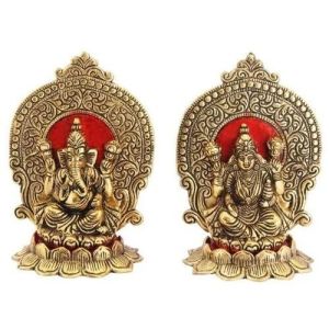 Brass Ganesh Laxmi Idol