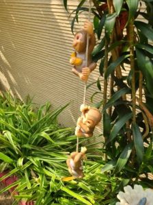 Hanging Playful Monkey Garden Decor