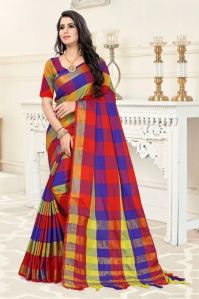 Chex Cotton Silk Saree