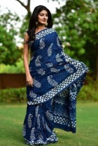 Cotton Hand Block Printed Saree