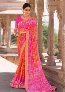 designer bandhani saree