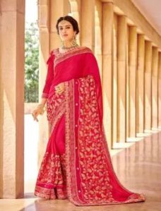 Embroidered Chiffon Saree