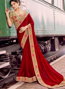 embroidered silk saree