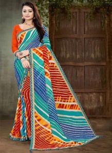 Georgette Printed Leheriya Saree